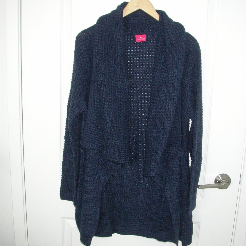 Dark Blue Chunky Shawl Collar Cardigan